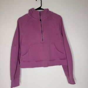 Lululemon Scuba cropped Oversized Half-Zip Hoodie Velvet Dust Size M/L